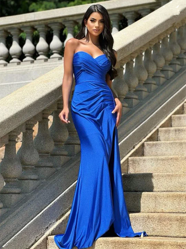 Sweetheart Girl Evening Party Dresses, Strapless Newest 2024 Long Prom ClaireBridal Sweetheart Girl Evening Party Dresses, Strapless Newest 2024 Long Prom ClaireBridal