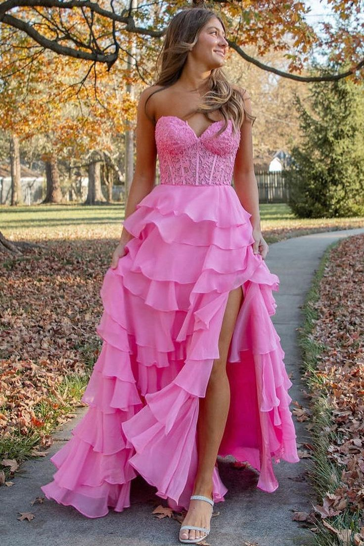 Sweetheart Puffy Tired Newest Long Prom Dresses, 2025 Girl Graduation –  ClaireBridal