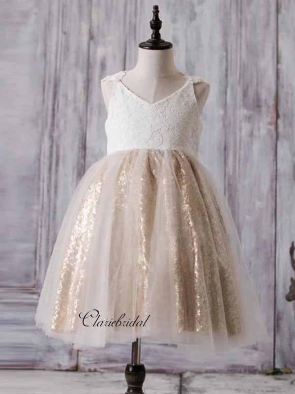 Lace Flower Girl Dresses, Sequins Flower Girl Dresses – ClaireBridal