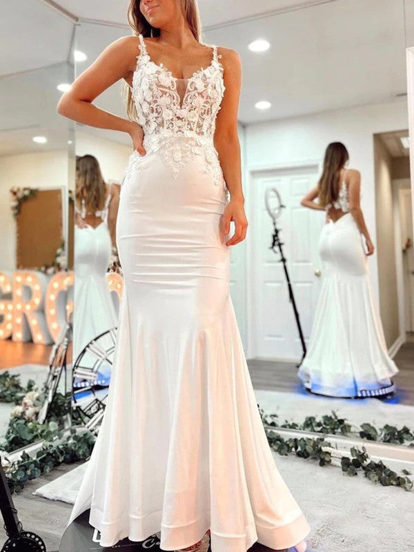 Elegant Appliques Newest Wedding Dresses, Mermaid Lace Wedding Guest D –  ClaireBridal
