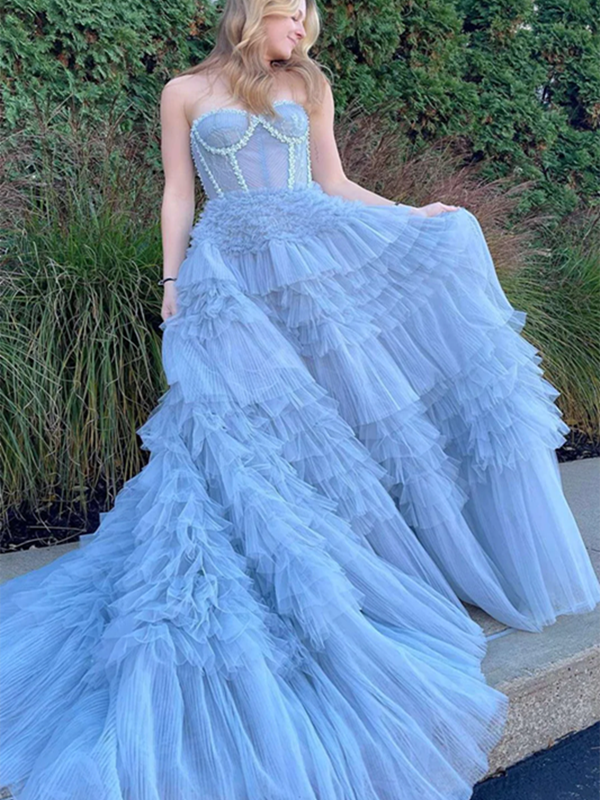 Elegant A-line Long Prom Dresses, Girl Party 2023 Prom Dresses, Sweeth –  ClaireBridal