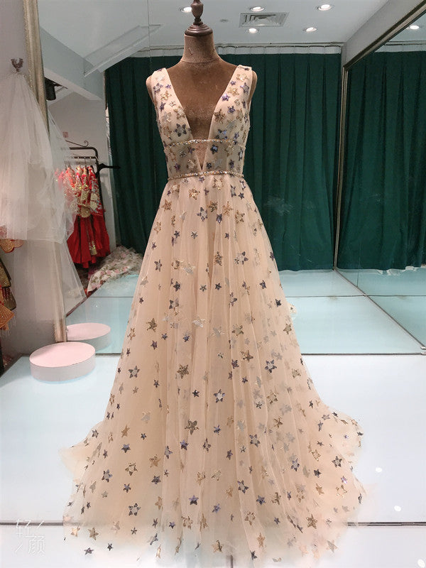 green emerald velvet dress Sparkling Star Lace Long Prom Dresses Off Shoulder Ball Gowns FD1279 v –  Viniodress main image 1