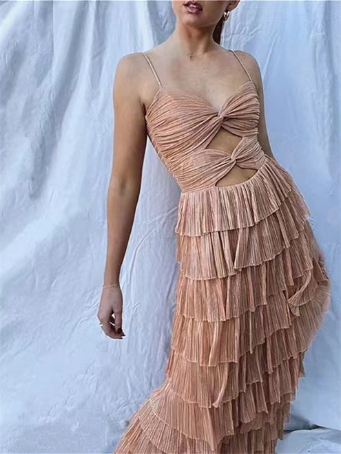 beachy prom dresses Spaghetti A-line Ruffled Dresses, Chic Prom Dresses, Newest Prom – ClaireBridal big girl apparel Full Length Sleeve Style Dress Gown Vera Wang Shoe Size (UK):7