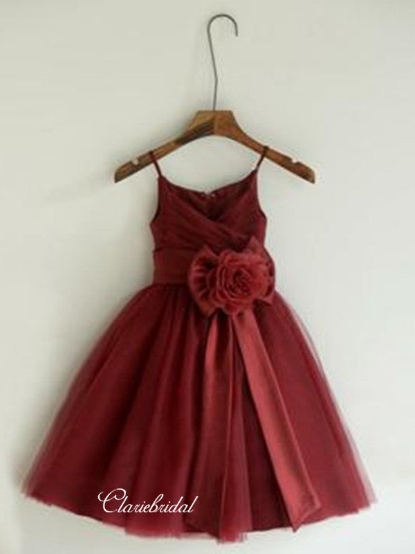Burgundy Appliques Flower Girl Dresses, Cute Little Girl Dresses ClaireBridal Burgundy Appliques Flower Girl Dresses, Cute Little Girl Dresses ClaireBridal