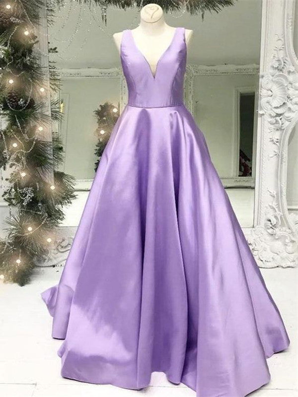 Purple Color Elegant A-line Prom Dresses, Stain V-neck Prom Dresses ClaireBridal Purple Color Elegant A-line Prom Dresses, Stain V-neck Prom Dresses ClaireBridal