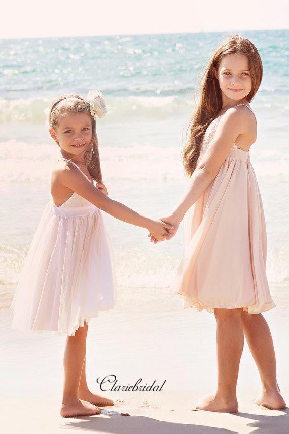 Simple Lace Beach Wedding Flower Girl Dresses ClaireBridal Simple Lace Beach Wedding Flower Girl Dresses ClaireBridal