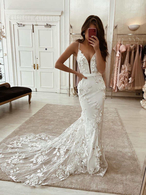 wedding dresses high fashion Newest High Fashion V-neck Wedding Dresses, Trendy Lace Appliques Wedd –  ClaireBridal