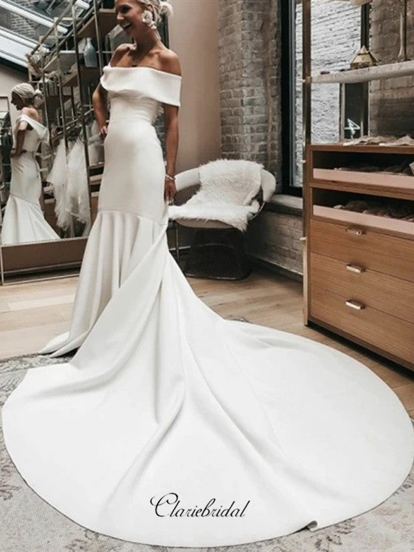 sachin and babi light blue dress Sexy Off Shoulder Unique Casual A-line Cheap Beach Wedding Dresses, WD   SposaBridal
