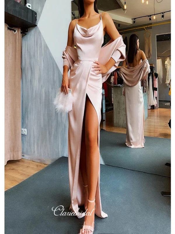 long sleeve maxi dress pink Alivya Asymmetric Neckline Knit Maxi Dress Pink