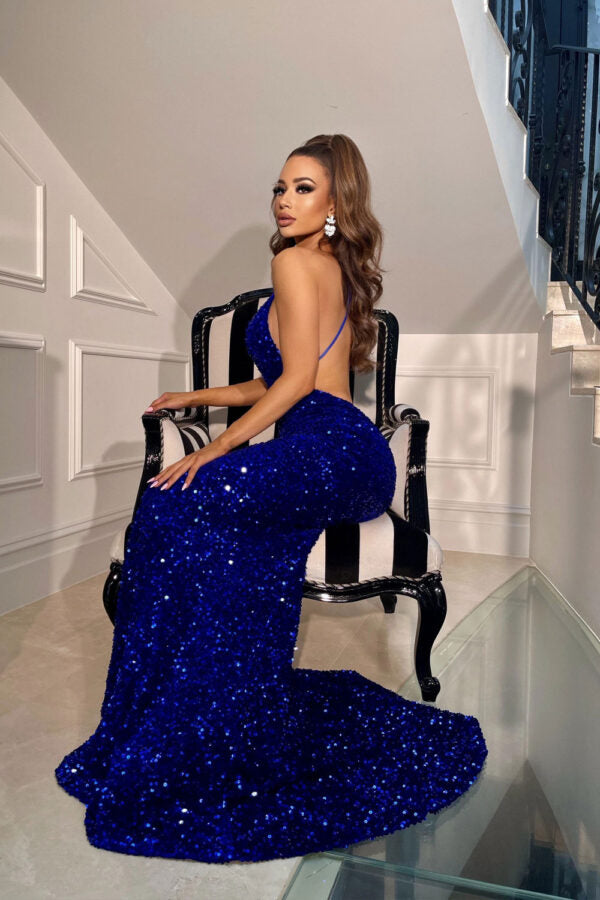 Royal Blue Sequin Mermaid Prom Dresses, Bridesmaid Dresses, Long Merma – ClaireBridal