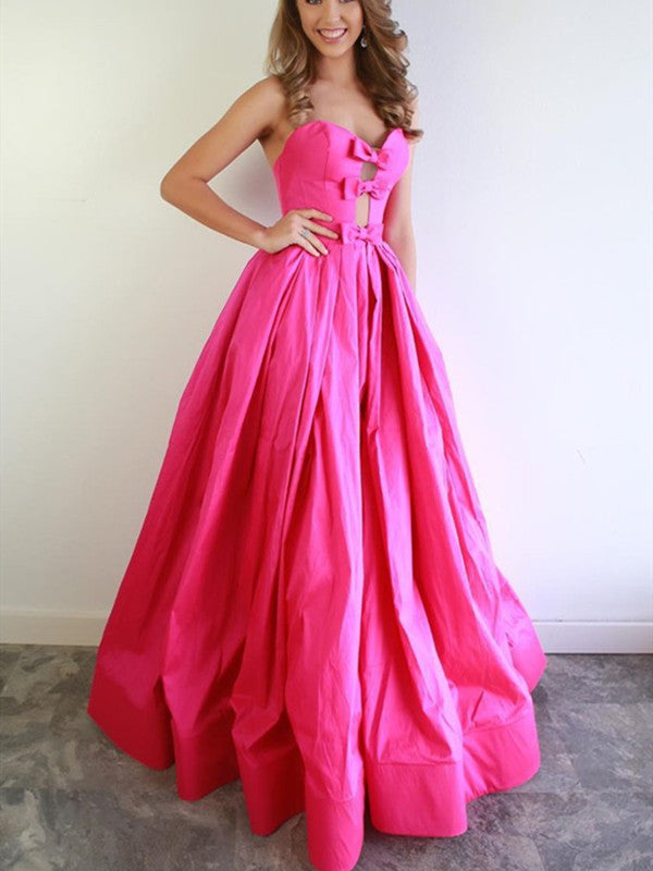 Strapless Hot Pink Long Prom Dresses 2021, Popular A Line Prom Dresses   ClaireBridal