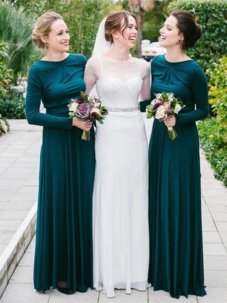 Long Sleeves Jersey Bridesmaid Dresses, Affordable Wedding Guest Dress ClaireBridal Long Sleeves Jersey Bridesmaid Dresses, Affordable Wedding Guest Dress ClaireBridal