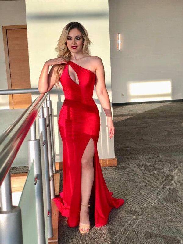 One Shoulder Sexy Side Slit Long Prom Dresses, 2021 Newest Prom Dresse –  ClaireBridal