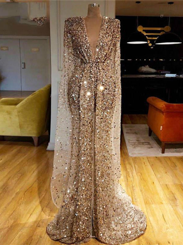 glitter prom dresses 2021 LaDivine CD260CL Prom Dress - Midnight-Grey main image 1