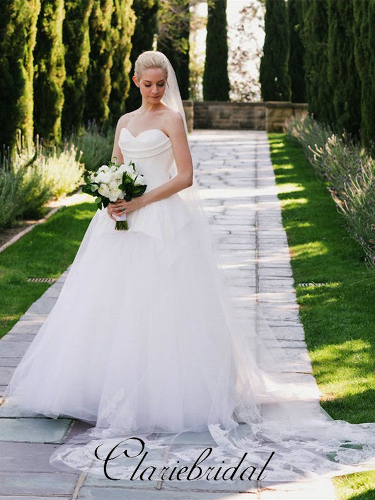 chic wedding dresses Sweetheart Tulle A-line Fluffy Wedding Dresses, Chic Wedding Dresses – ClaireBridal