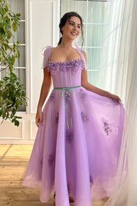 2025 Tulle Newest Long Prom Dresses, Appliques Elegant Girl Graduation – ClaireBridal