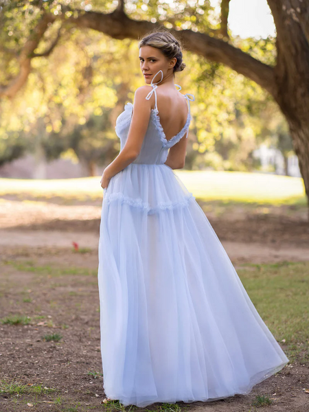 Spaghetti Straps A-line Prom Dresses, Newest 2023 Long Prom Dresses, Simple Wedding Bridesmaid Dresses