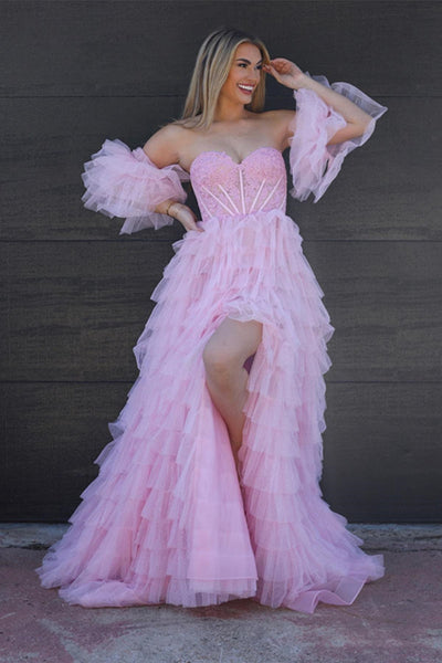Sweetheart Lace Girl Graduation Party Prom Dresses, Fluffy Sweet Newest 2024 Long Prom Dresses