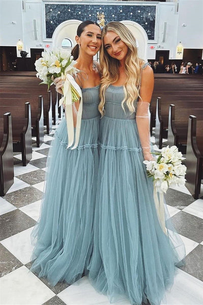 A-line Newest 2024 Long Prom Dresses, Simple Girl Party Dresses, Elegant Wedding Bridesmaid Dresses