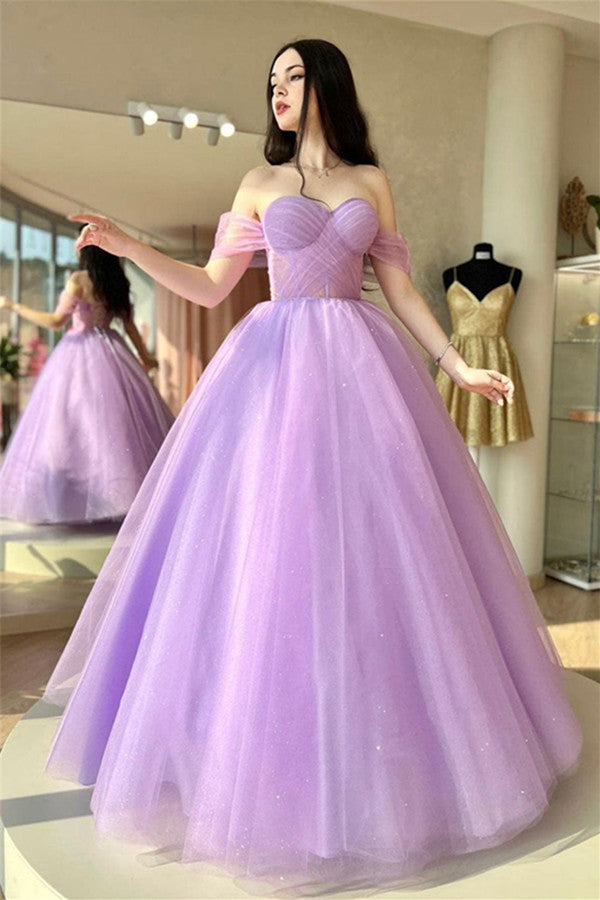 Sweetheart A-line Popular Ball Gowns, Newest 2024 Long Prom Dresses, Fashion Wedding Dresses