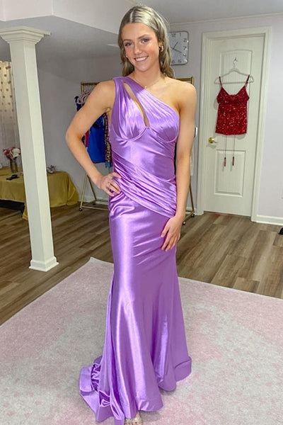 One Shoulder Newest Long Prom Dresses, Mermaid Bridesmaid Dresses, Evening Party Dresses