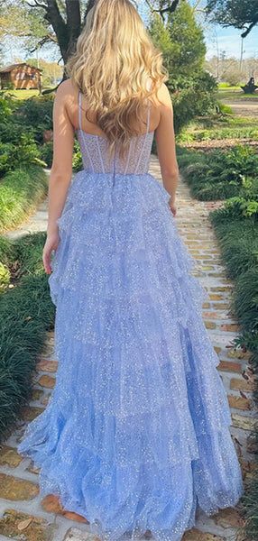 A-line Holiday Puffy Prom Dresses, Sequins Fashion Party Dresses, Graduation Newest Long Prom Dresses