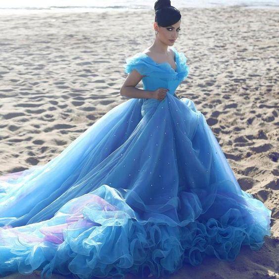 Off Shoulder Royal Blue Beaded Prom Dresses, Cinderella Prom Gown, 2021 Prom Dresses, Popular Prom Dresses