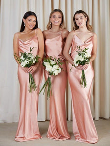 2020 Popular Wedding Guest Dresses， Simple Long Bridesmaid Dresses