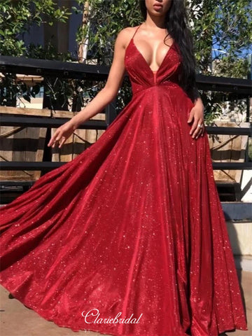 Sexy V-neck New Arrival Long Prom Dresses, Eveing Party Popular Prom Dresses