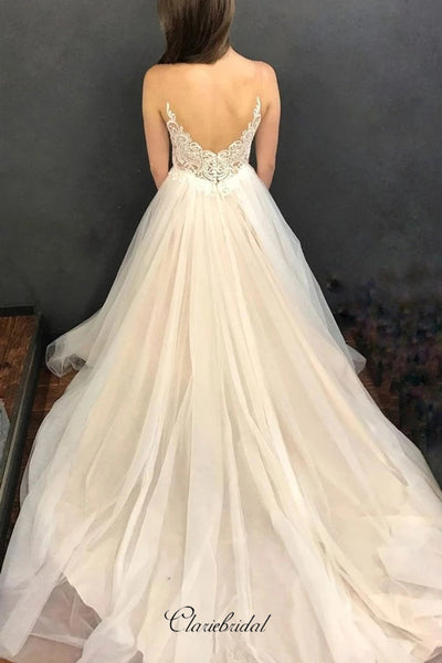 Popular Lace Wedding Dresses, Tulle A-line Wedding Dresses