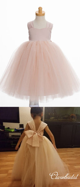 Straps Blush Pink Tulle Lovely Flower Girl Dresses