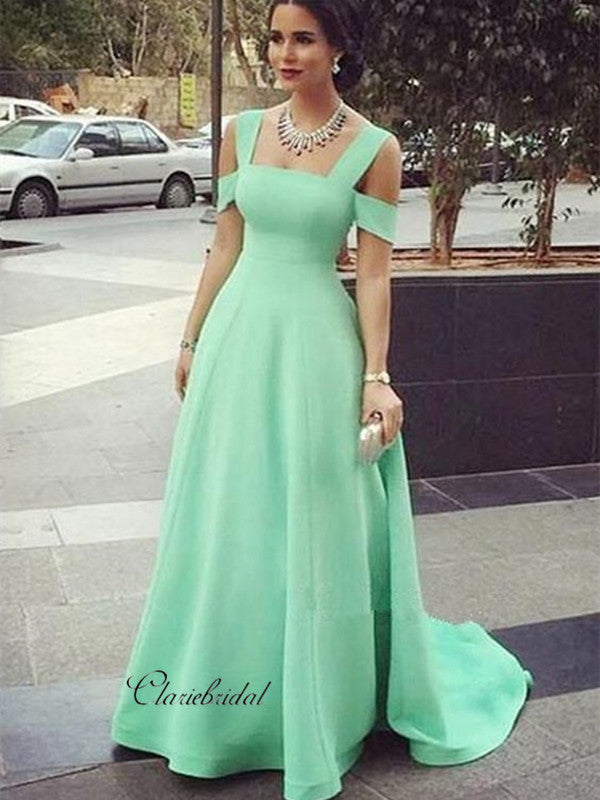 Popular A-line Evening Party Prom Dresses, Simple Design Prom Dresses