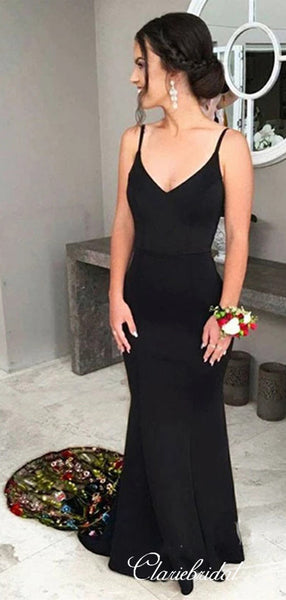 Straps Open Back Long Prom Dresses, Appliques Elegant Prom Dresses 2020