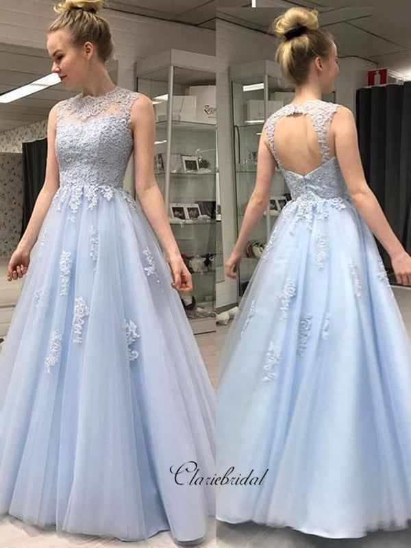 Popular Lace A-line Prom Dresses Long, 2020 Prom Dresses, Prom Dresses