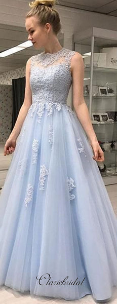 Popular Lace A-line Prom Dresses Long, 2020 Prom Dresses, Prom Dresses