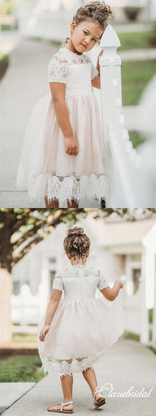 Short Lace Tulle Lovely Flower Girl Dresses