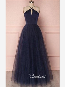 Simple Tulle A-line Design Prom Dresses, Evening Party Cheap Long Prom Dresses