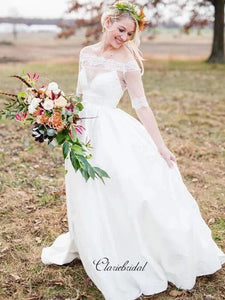 Off The Shoulder Lace Wedding Dresses, Elegant Fashion Wedding Dresses