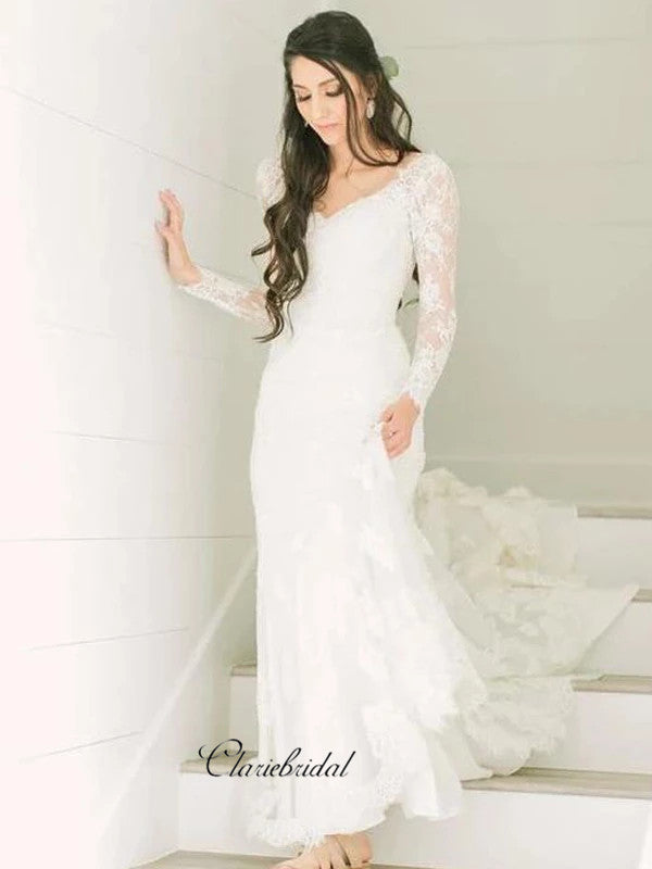 Popular Lace Wedding Dresses, Long Sleeves New Wedding Dresses