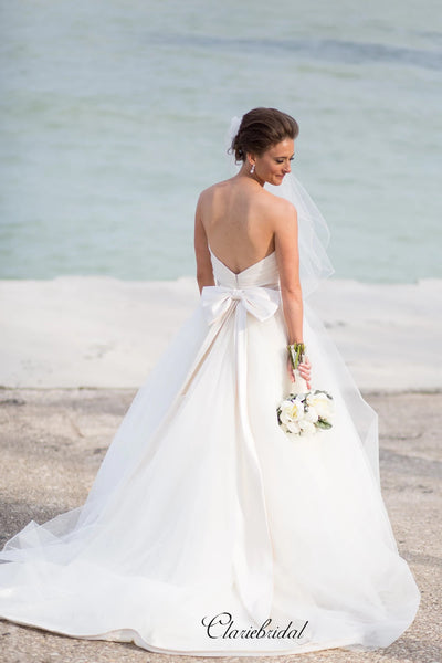 Strapless A-line Sweetheart Wedding Dresses, Beaded Wedding Dresses