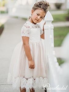 Short Lace Tulle Lovely Flower Girl Dresses