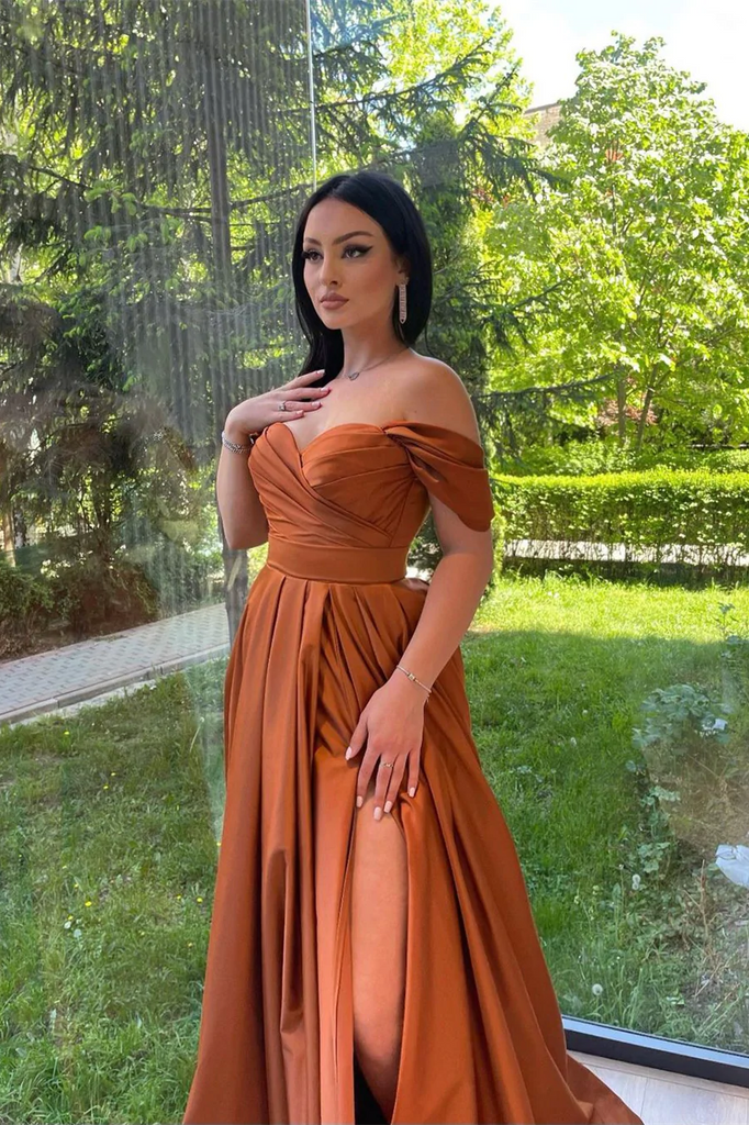 A-line Off Shoulder Long Prom Dresses, Popular Evening Party Dresses, ClaireBridal A-line Off Shoulder Long Prom Dresses, Popular Evening Party Dresses, ClaireBridal