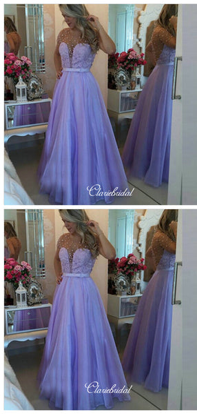 Beaded Popular Prom Dresses Long, Fashion A-line Prom Dresses