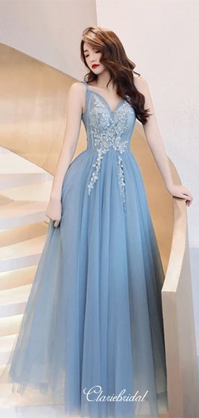 Elegant A-line Fancy Long Prom Dresses, Popular Lace Newest 2020 Prom Dresses