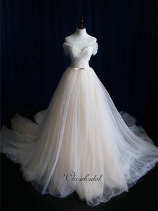 A-line Tulle Wedding Dresses, Custom Design Wedding Dresses, Cheap Bridal Gowns