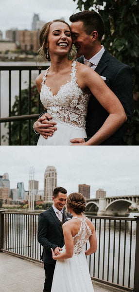 Lace Popular Evening Party Wedding Dresses, 2020 A-line Wedding Dresses