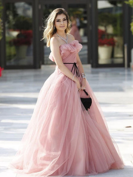 Elegant Strapless Long Prom Dresses, 2020 Newest Graduation Party Prom Dresses