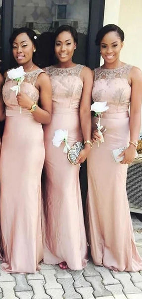 Sleeveless Long Bridesmaid Dresses, Lace Bridesmaid Dresses, 2020 Wedding Guest Dresses
