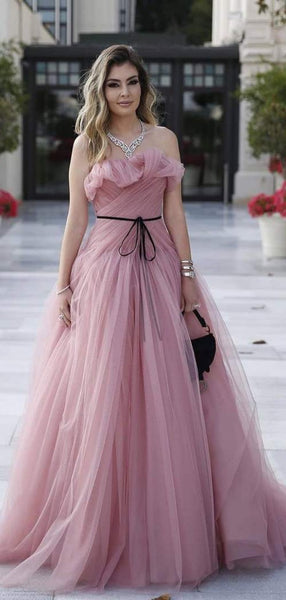 Elegant Strapless Long Prom Dresses, 2020 Newest Graduation Party Prom Dresses