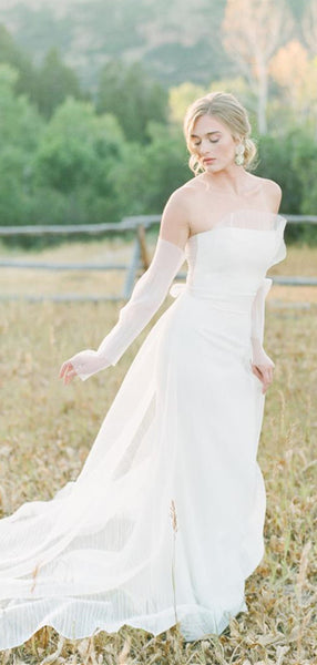 2021 Simple Tulle Wedding Dresses, Outdoor Popular Wedding Dresses